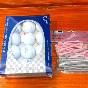 NWT 12 Top Flight XL 3000 Golf Balls 50 Wilson Hope Wood Golf Tees